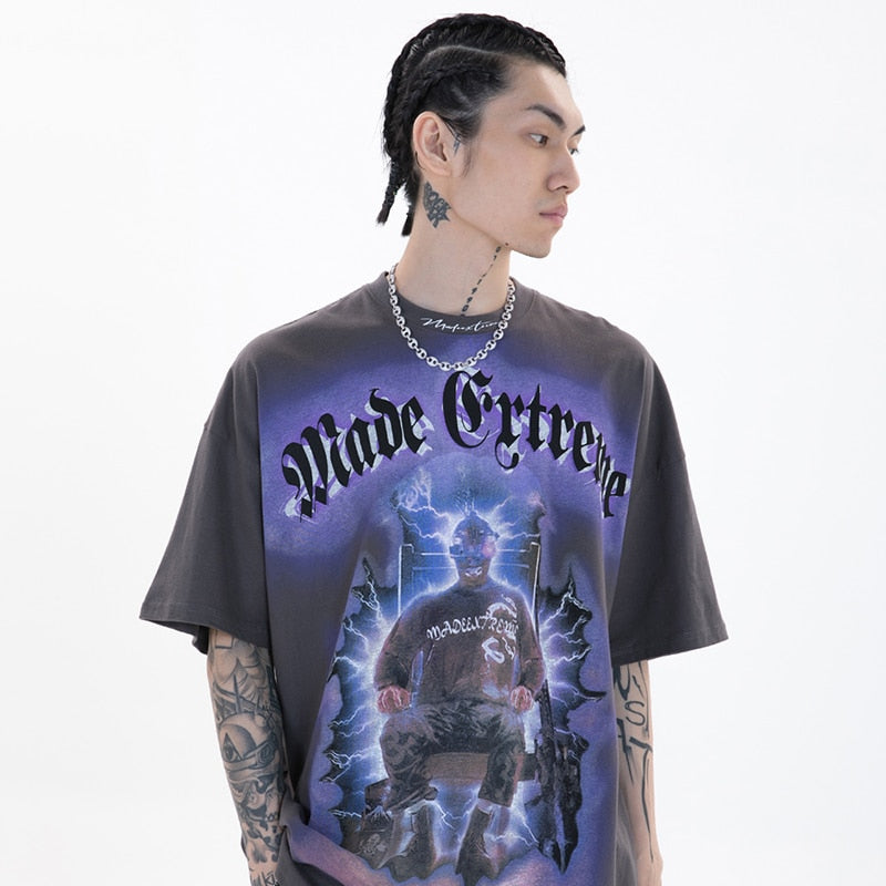 MADE EXTREME Electrify Polygraphy Loose T-Shirt ,  - Streetwear T-Shirt - Slick Street