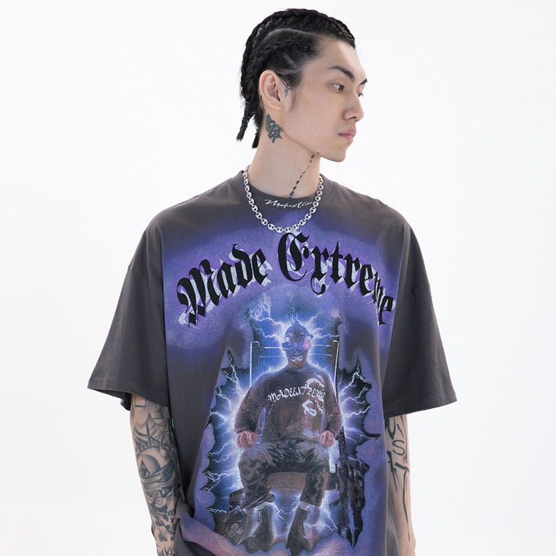 MADE EXTREME Electrify Polygraphy Loose T-Shirt , - Streetwear T-Shirts - Slick Street