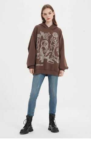 We V Cartoon Sketch Hoodie , - Streetwear Hoodie - Slick Street
