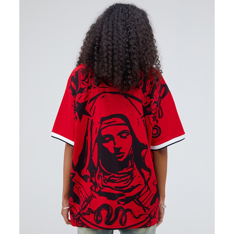 BLACKAIR Virgin Mary Graphic T-Shirt , - Streetwear T-Shirts - Slick Street