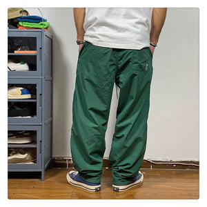 Straight Cut Nylon Loose Joggers , - Streetwear Pants - Slick Street
