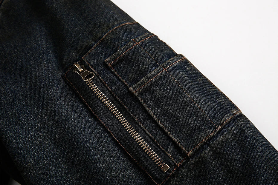 Coal Black Washed Fur Hooded Jacket , - Streetwear Jacket - Slick Street