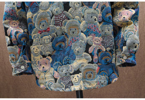 Teddy Bear Jacquard Jacket , - Streetwear Jackets - Slick Street