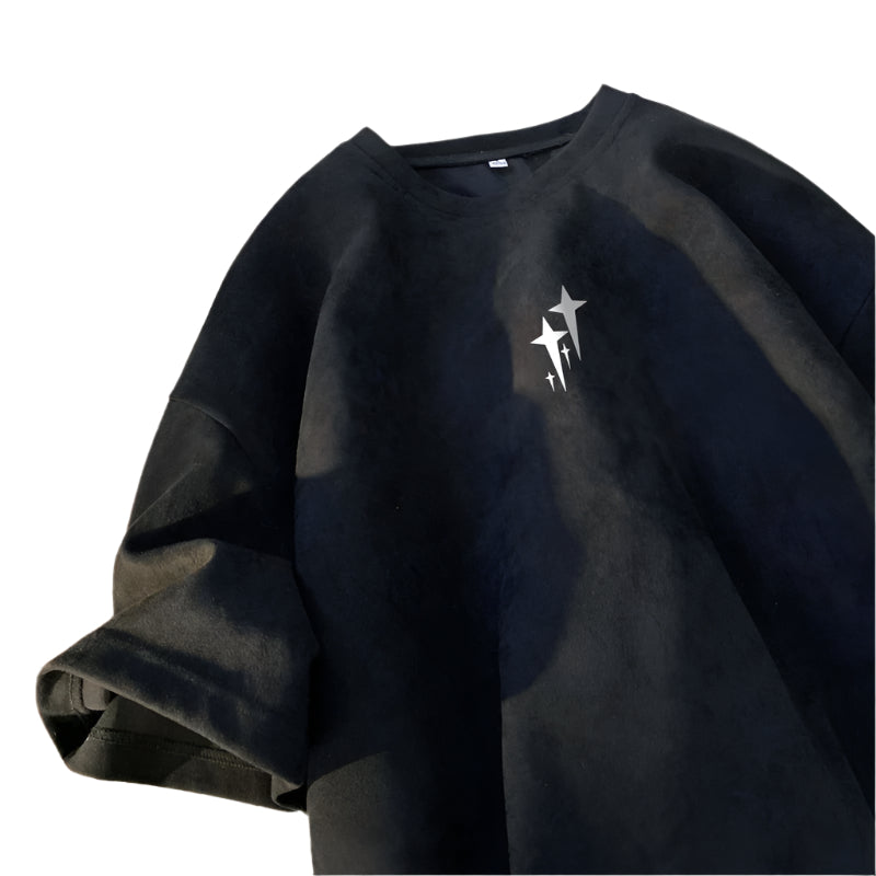 Knobby Star Graphic Crew Neck T-Shirt ,  - Streetwear T-Shirt - Slick Street