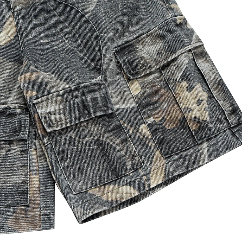 Hunting Camo Cargo Shorts , - Streetwear Shorts - Slick Street