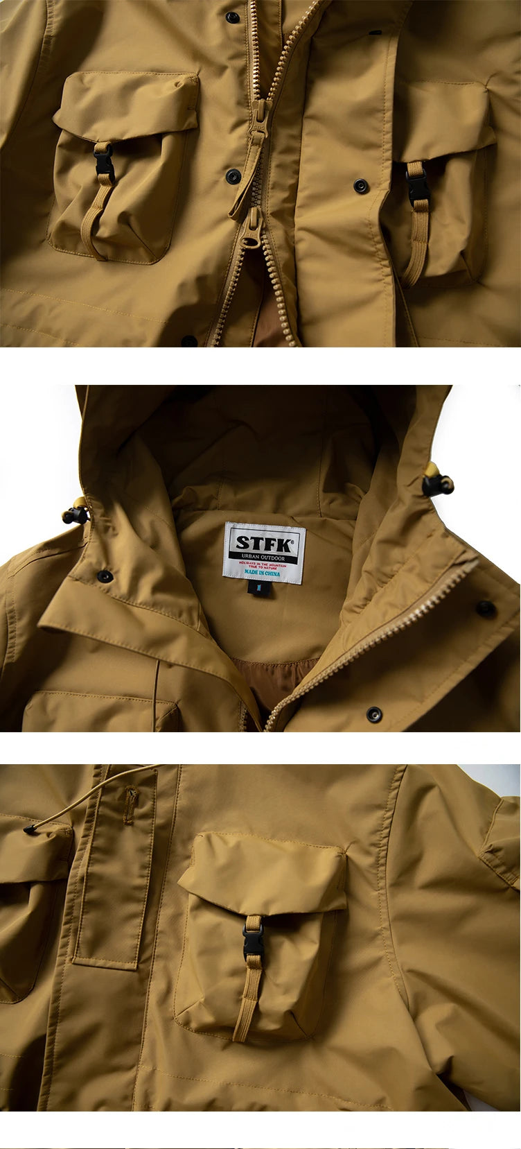 Large Size Multi Pocket Windbreaker Jacket , - Streetwear Jacket - Slick Street