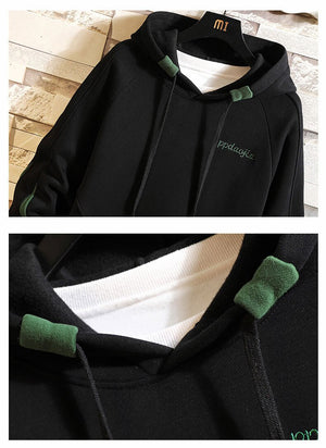 Forever Young Green Stripped Sleeves Hoodie ,  - Streetwear Hoodie - Slick Street