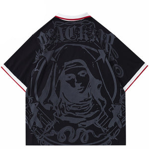 BLACKAIR Virgin Mary Graphic T-Shirt , - Streetwear T-Shirts - Slick Street