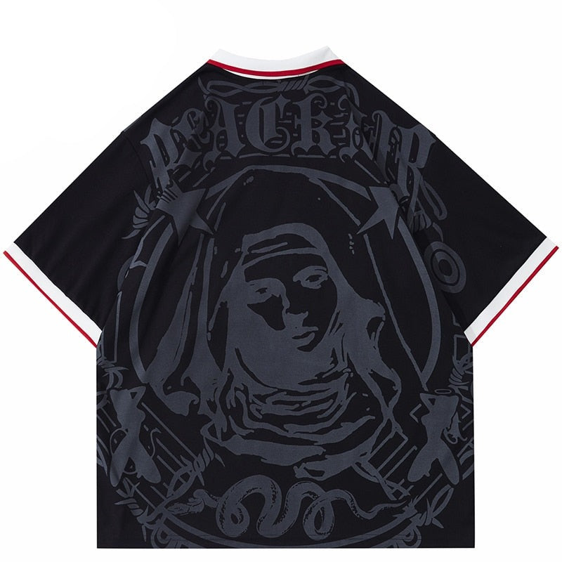 BLACKAIR Virgin Mary Graphic T-Shirt , - Streetwear T-Shirts - Slick Street