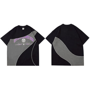 Don't Want To Struggle Patchwork T-Shirt Black, S - Streetwear T-Shirts - Slick Street