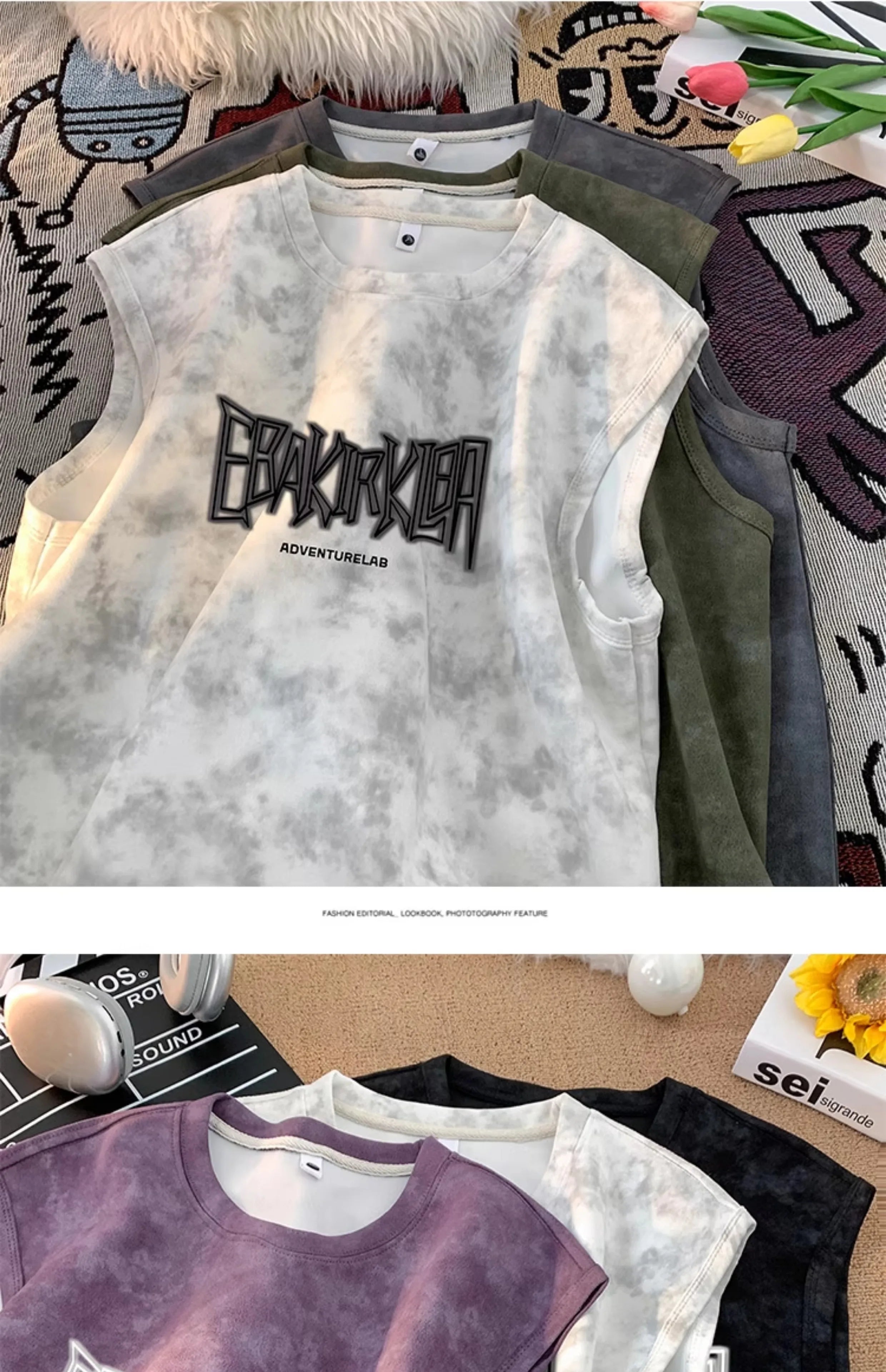 Adventurelab Tie-dye Sleeveless T-Shirt , - Streetwear T-Shirt - Slick Street