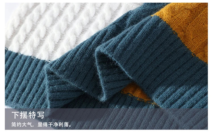 Chunky Twist Color Block Sweater , - Streetwear Sweater - Slick Street