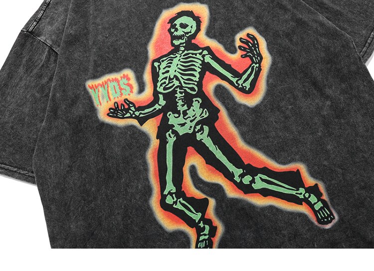 YYDS Dancing Skeleton T-Shirt ,  - Streetwear T-Shirt - Slick Street