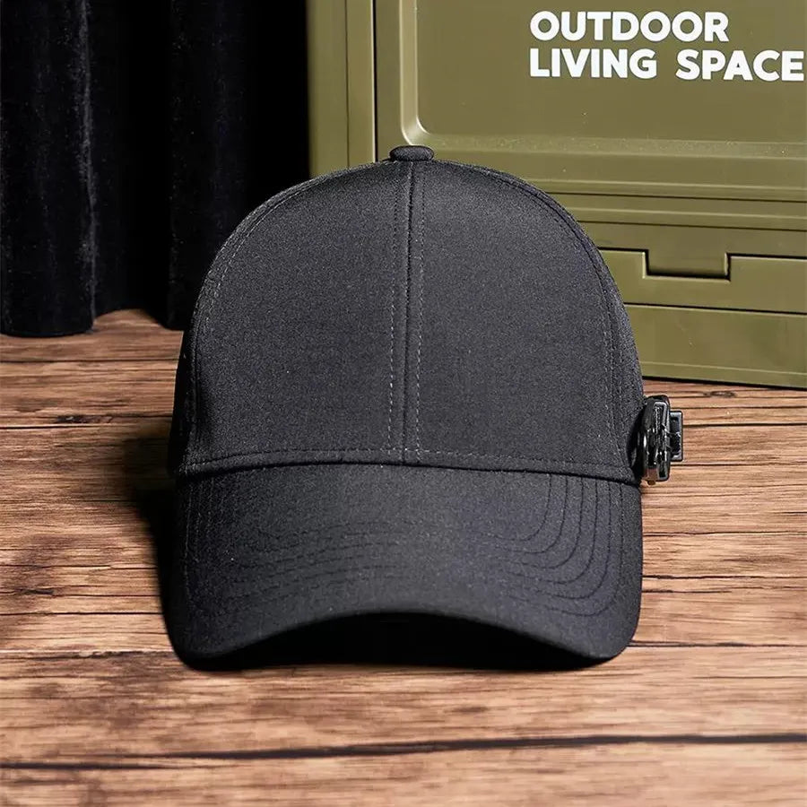 Plain Black Adjustable Cap , - Streetwear Cap - Slick Street