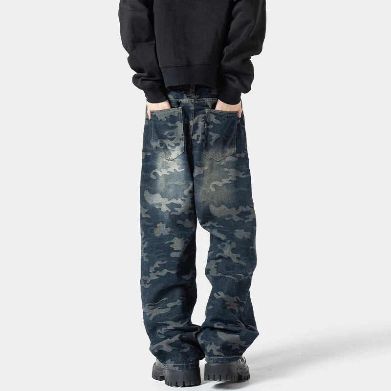 Camouflage Wide Leg Pants , - Streetwear Pants - Slick Street