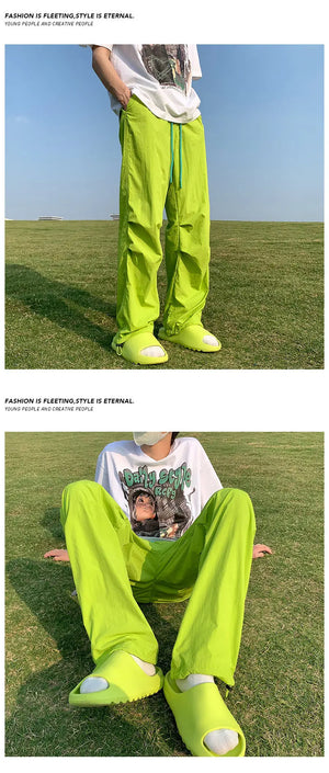 Solid Color Oversized Cargo Pants ,  - Streetwear Pants - Slick Street