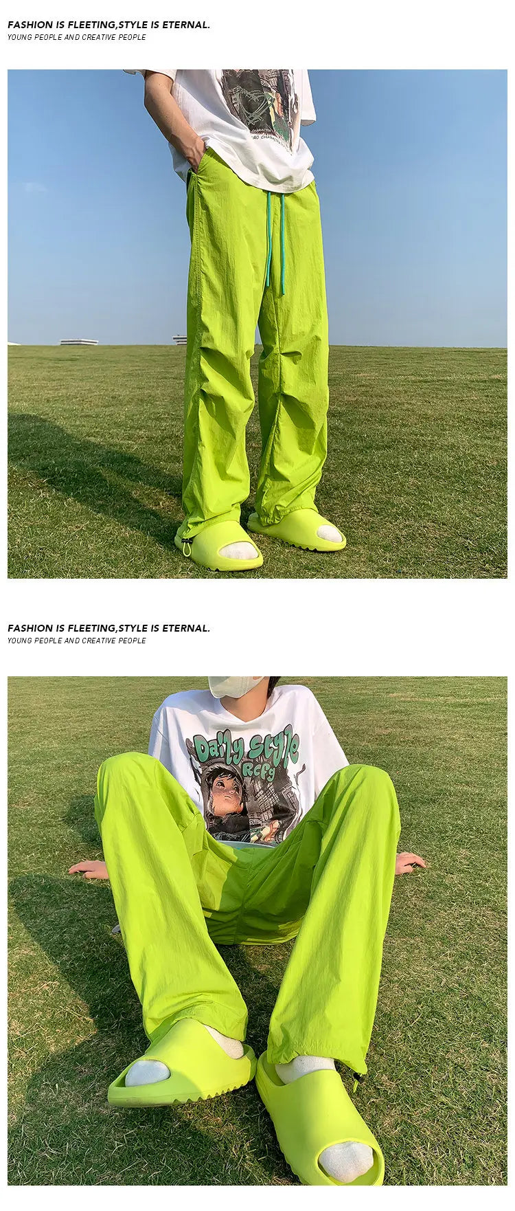 Solid Color Oversized Cargo Pants ,  - Streetwear Pants - Slick Street