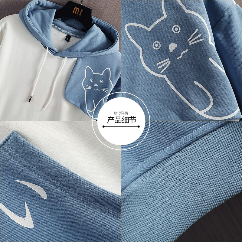 Japanese Letter With Kitty Graphy Hoodie – Slick Street