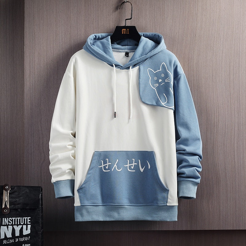 Japanese Letter With Kitty Graphy Hoodie – Slick Street Japanese Letter With Kitty Graphy Hoodie – Slick Street