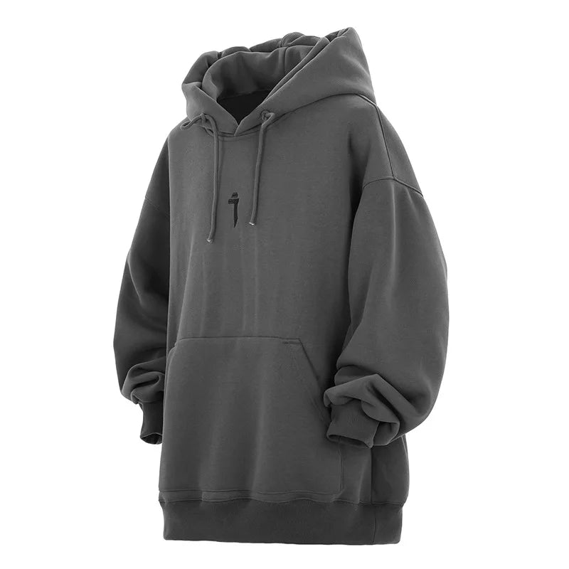 Plain Color Knit Style Pullover Hoodie Dark Gray, XS - Streetwear Hoodie - Slick Street