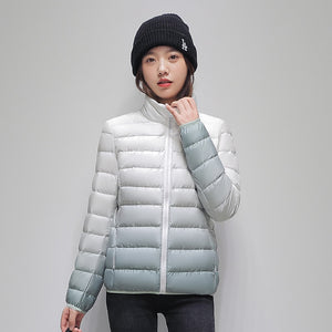 Duplex Ombre Ultra Light Puffer Jacket Green, S - Streetwear Jacket - Slick Street