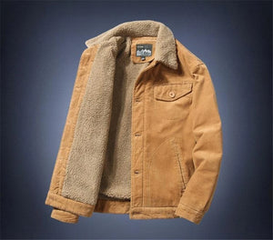 Corduroy Button Up Fleece Jacket , - Streetwear Jacket - Slick Street