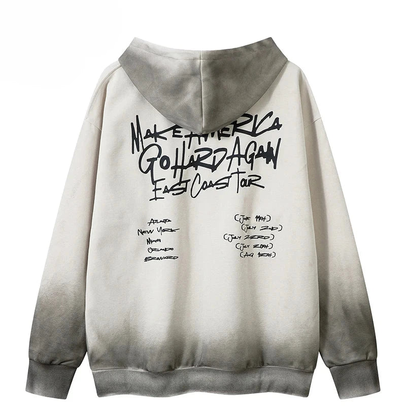 Make America Go Hard Again Graffiti Zipper Hoodie ,  - Streetwear Hoodie - Slick Street