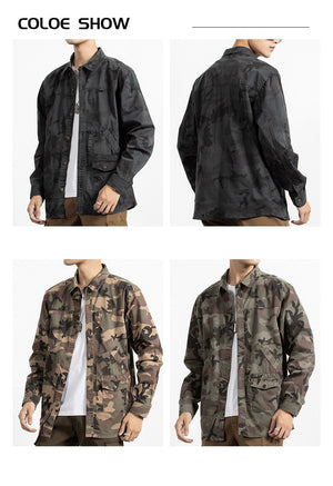 Classic Safari Camo Style Patch Pocket Jacket ,  - Streetwear Jacket - Slick Street