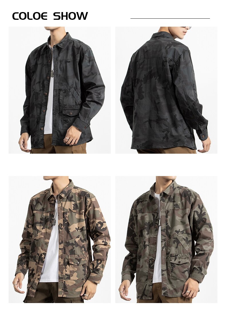 Classic Safari Camo Style Patch Pocket Jacket ,  - Streetwear Jacket - Slick Street