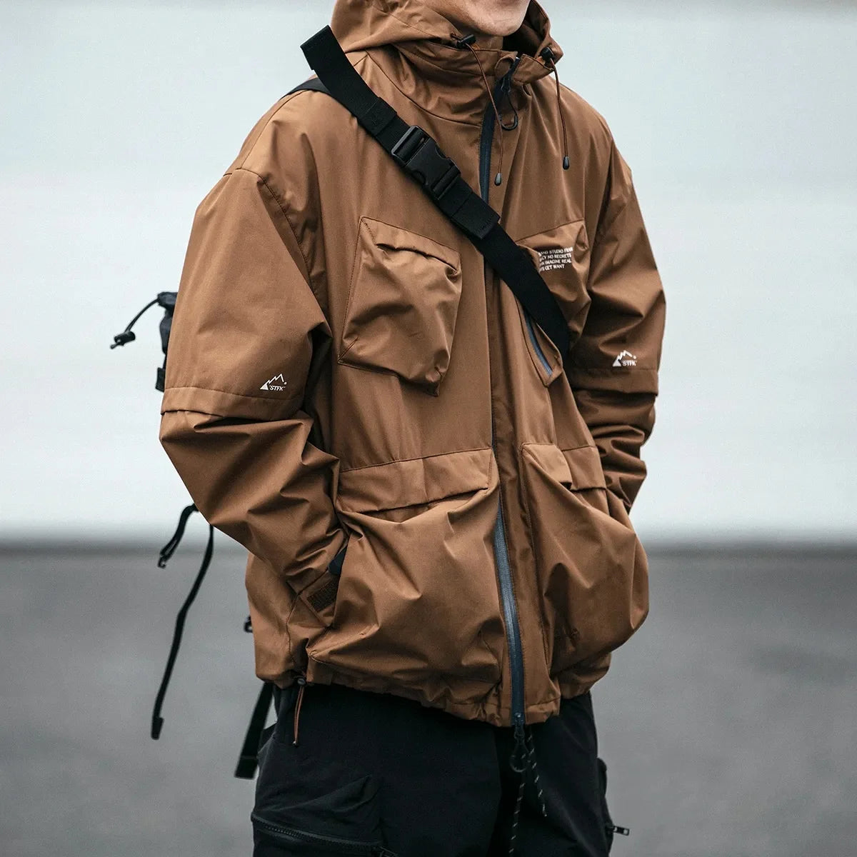 STFK Multi Pocket Zipper Cargo Hoodie ,  - Streetwear Hoodie - Slick Street