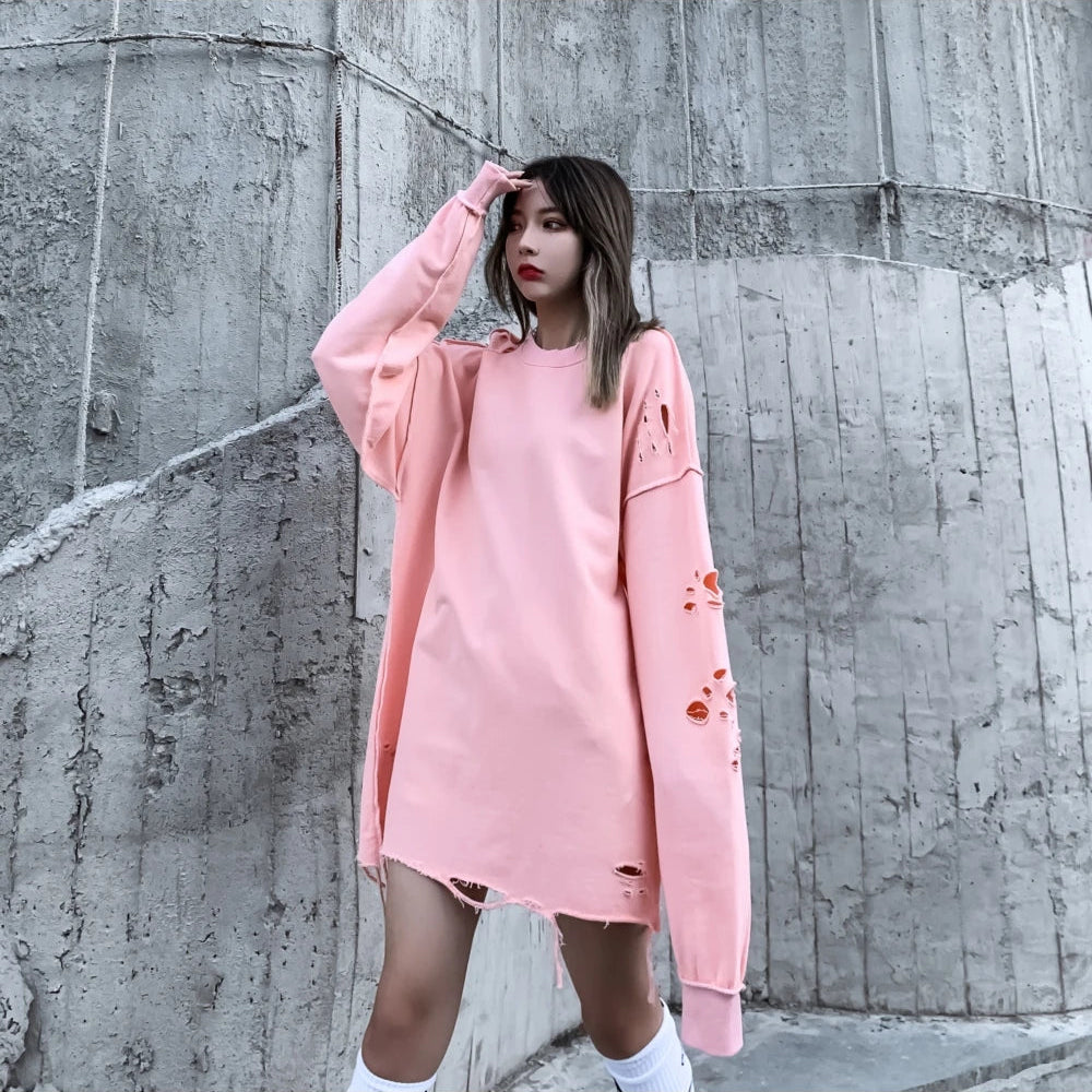 Distressed Gothic Sweatshirt , - Streetwear Sweatshirts - Slick Street