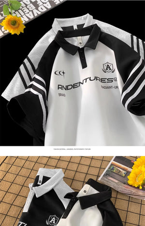 RADIANT-UR Contrast Color Polo T-Shirt , - Streetwear T-Shirts - Slick Street