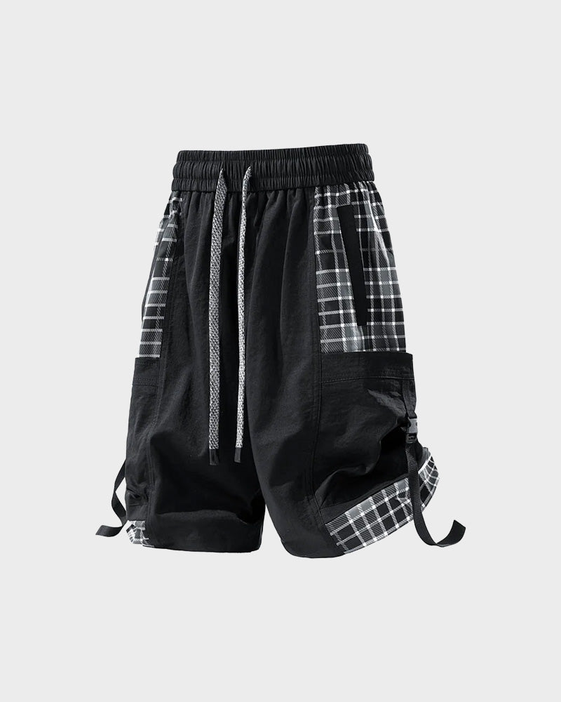 Plaid Cargo Shorts , - Streetwear Shorts - Slick Street