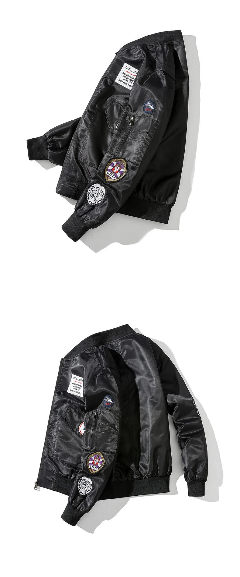 Retro Letter Embroidered Elastic Waist Jacket ,  - Streetwear Jacket - Slick Street