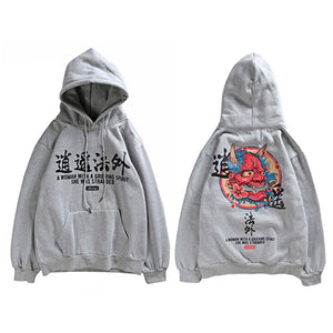 Red Demon of the Strait Logo Kangaroo Pocket Hoodie ,  - Streetwear Hoodie - Slick Street