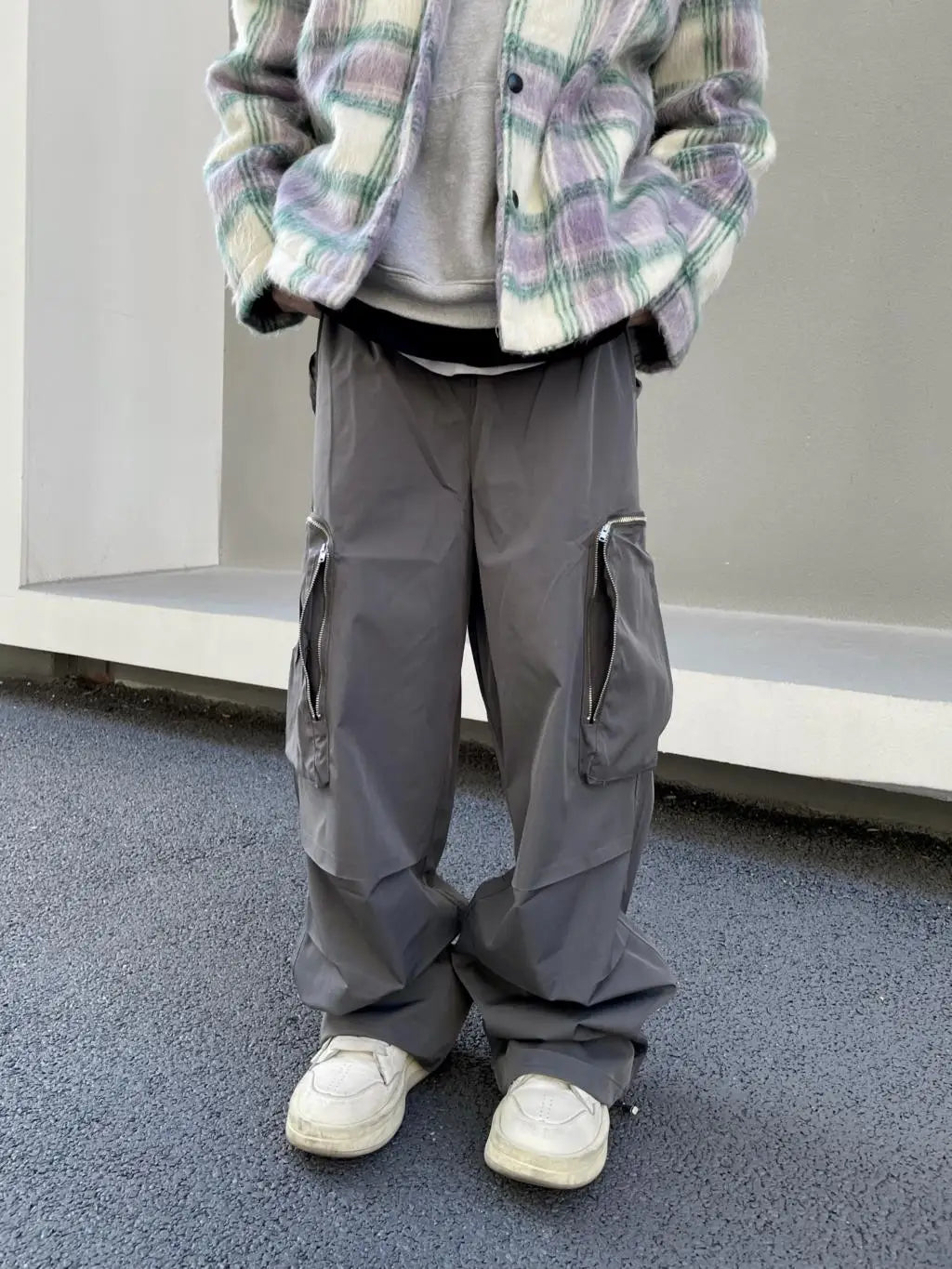 Large Knee Pocket Baggy Pants , - Streetwear Pants - Slick Street