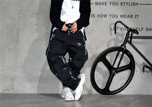 Ebony Black Splash Paint Style Pants , - Streetwear Pants - Slick Street