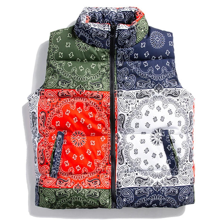 Paisley Padded Gilet multi, XS - Streetwear Vest - Slick Street
