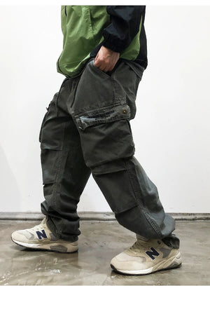 Tactical Straight Leg Elastic Waist Pants , - Streetwear Pants - Slick Street