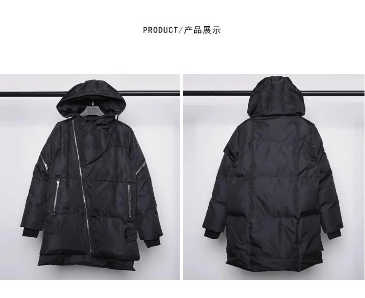 Long Zipper Style Padded Jacket , - Streetwear Jacket - Slick Street