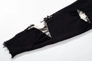 Skull Star Knitted Sweatshirt , - Streetwear Sweatshirts - Slick Street