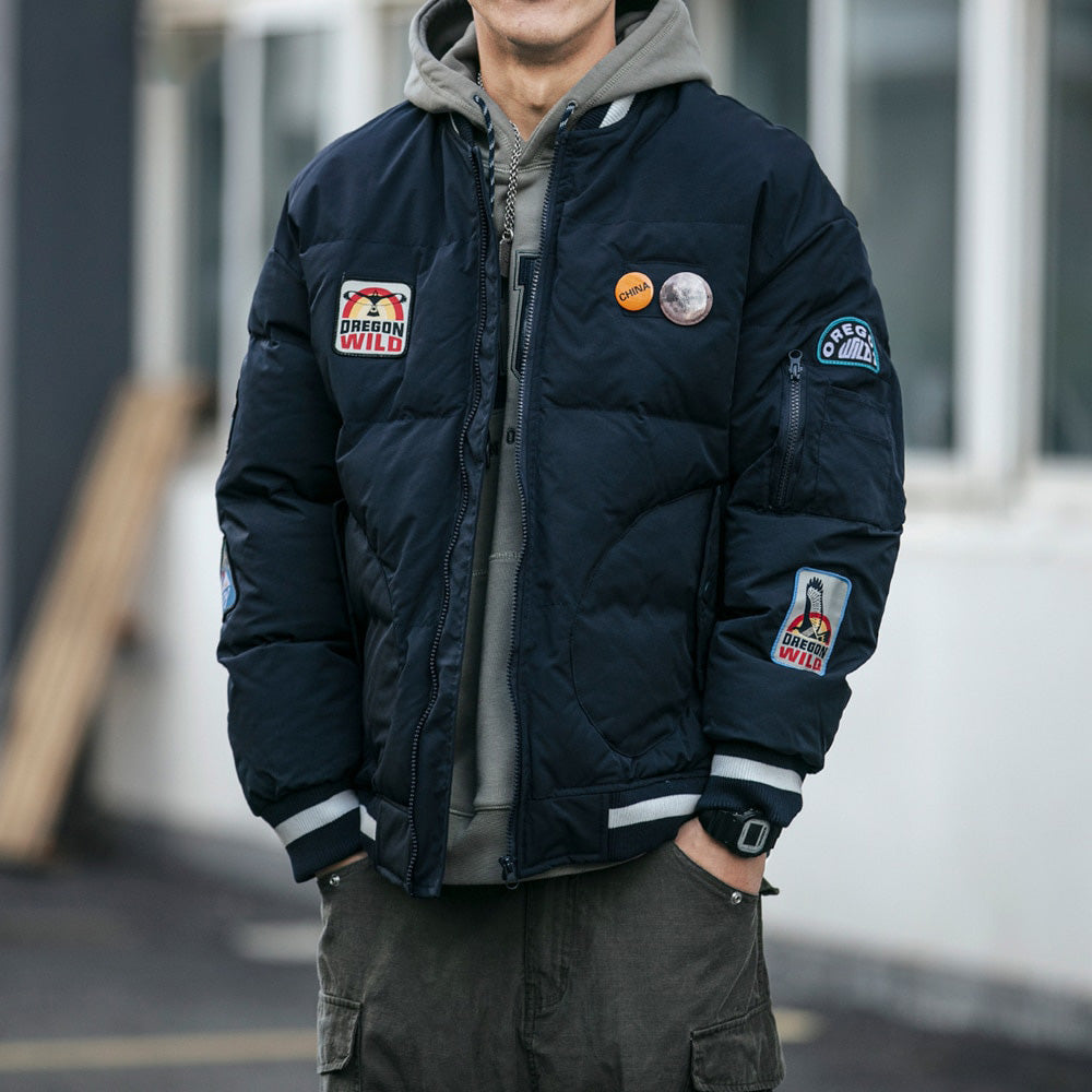 OREGON WILD Rock Patches Bomber Jacket ,  - Streetwear Jacket - Slick Street