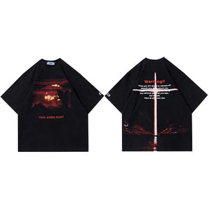 Final World Blast O-Neck Collar T-Shirt Black, XL - Streetwear T-Shirt - Slick Street