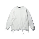 Distressed Gothic Sweatshirt White, S - Streetwear Sweatshirts - Slick Street