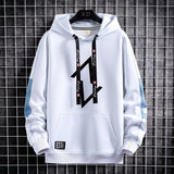 Double V Shape Pullover Hoodie White, XS - Streetwear Hoodie - Slick Street