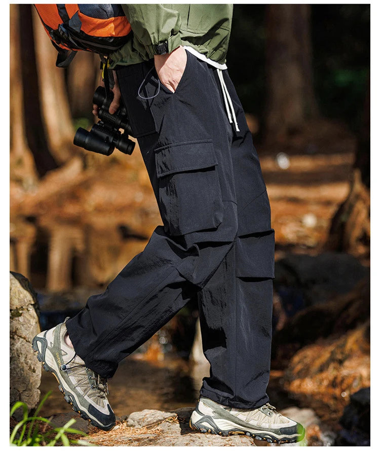 Plain Color Hiking Style Knee Pocket Pants ,  - Streetwear Pants - Slick Street