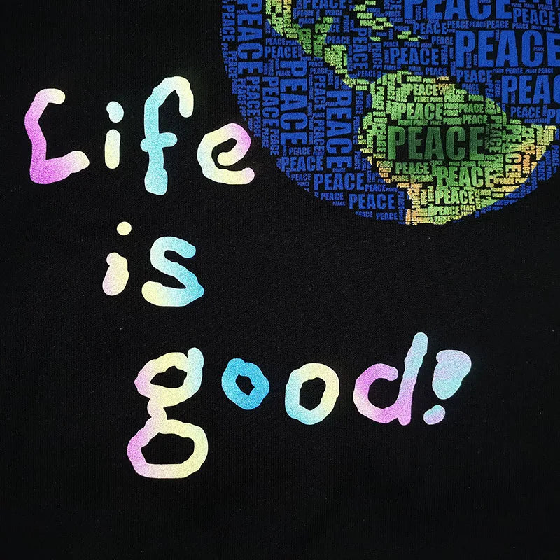 Life Is Good Global Peace Pullover Hoodie ,  - Streetwear Hoodie - Slick Street