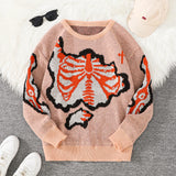 Pyro Skeleton Pullover Sweater Pink, S - Streetwear Sweater - Slick Street