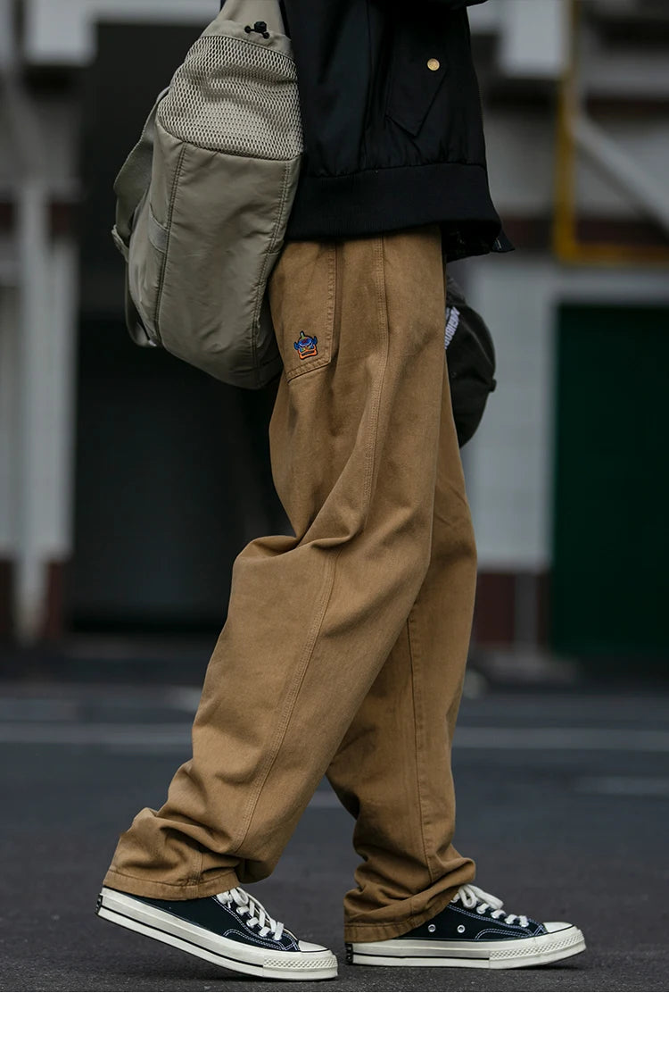 Casual Straight-Leg Trousers , - Streetwear Pants - Slick Street