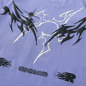 Splatter Fire Flame Texture T-Shirt , - Streetwear T-Shirts - Slick Street